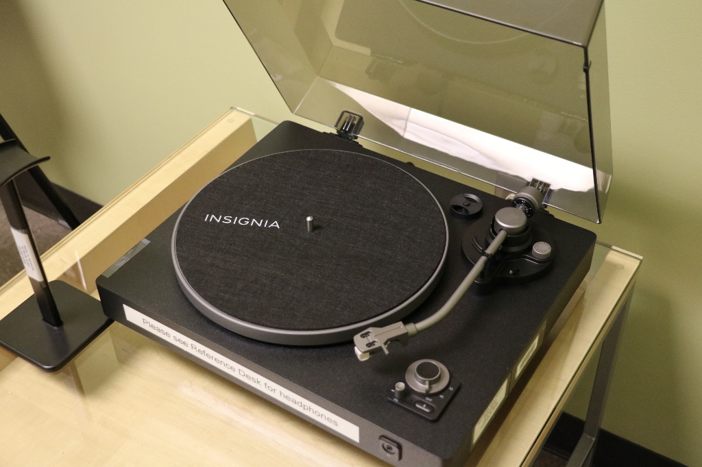 Record Player at Pensacola Library Photo of the Insignia record player at the Pensacola Library