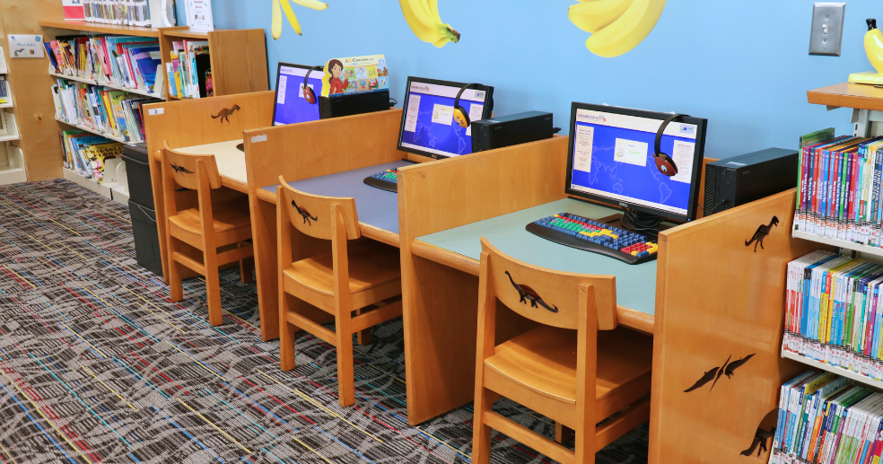 Children's computers available for public use at Southwest Library